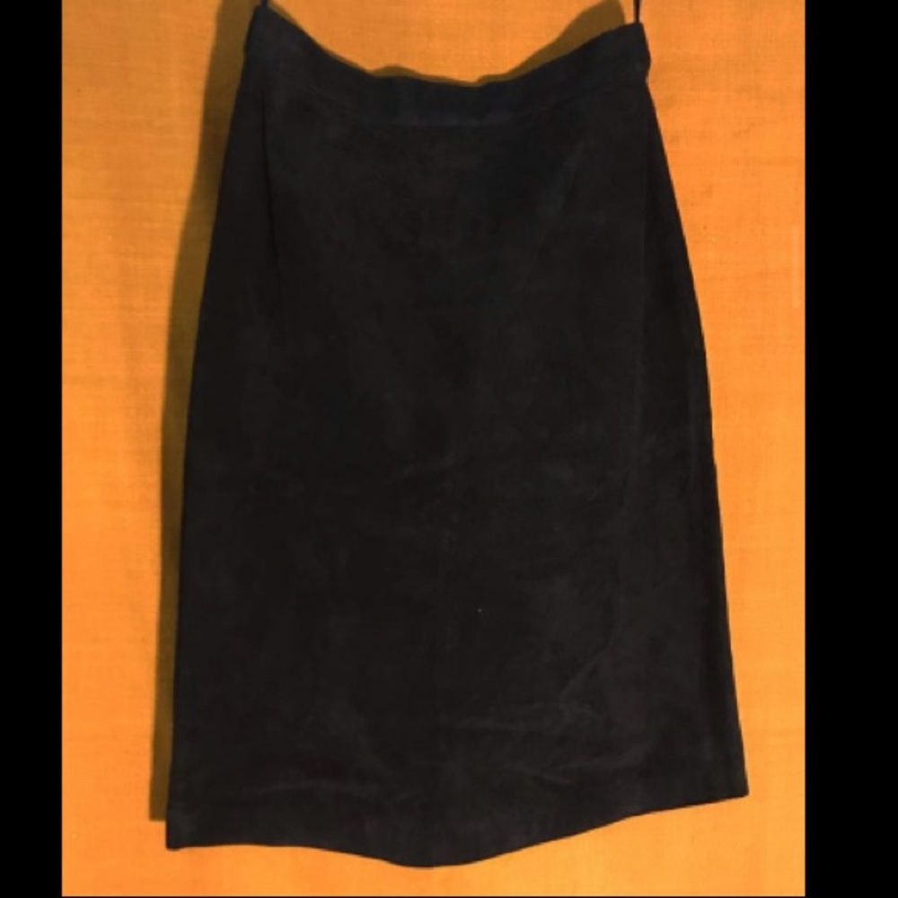 Vintage Lord & Taylor Black Suede skirt S